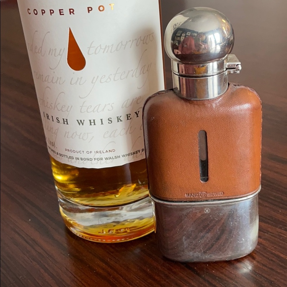 Antique hip flask with cup